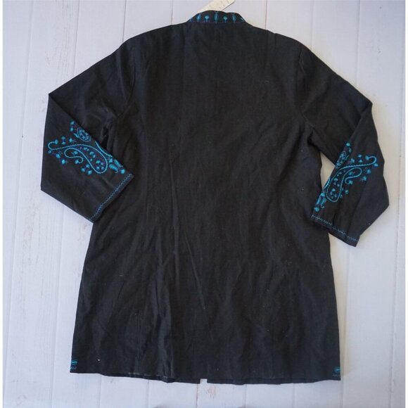 Anne Carson Paisley Turquoise Peacock Jewel Long Jacket, Size 1X NWT - Picture 6 of 8